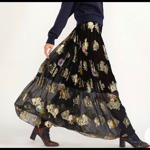 Cynthia Rowley metallic floral maxi skirt